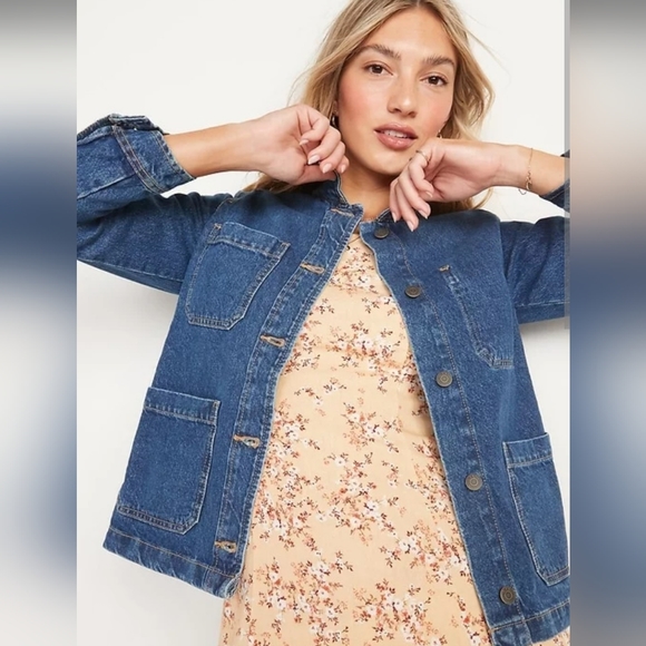 Old Navy Medium-Wash Jean Chore Jacket - Picture 1 of 8